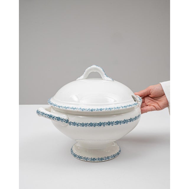 Mid 20th Century Mid 20th Century Belgian Special Edition Porcelain Tureen With Lid For Sale - Image 5 of 18