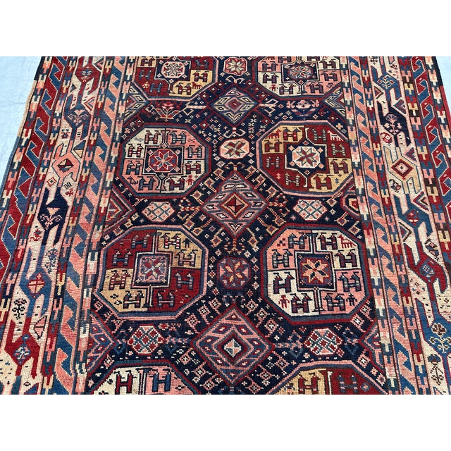 1960s Antique Caucasian Shirvan Hand-Knotted Wool Rug - 11'2" X 5'2" For Sale - Image 5 of 14