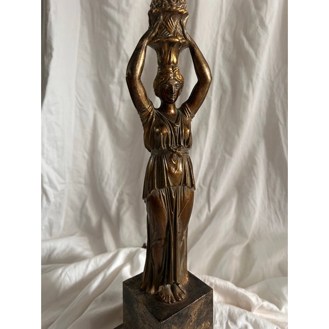 Vintage Alsy Neoclassical Style Brass Figure Lamp For Sale In Boise - Image 6 of 7