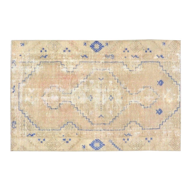 Vintage Turkish Anatolian Hand Knotted Wool Rug, 2'5''x3'10'' For Sale