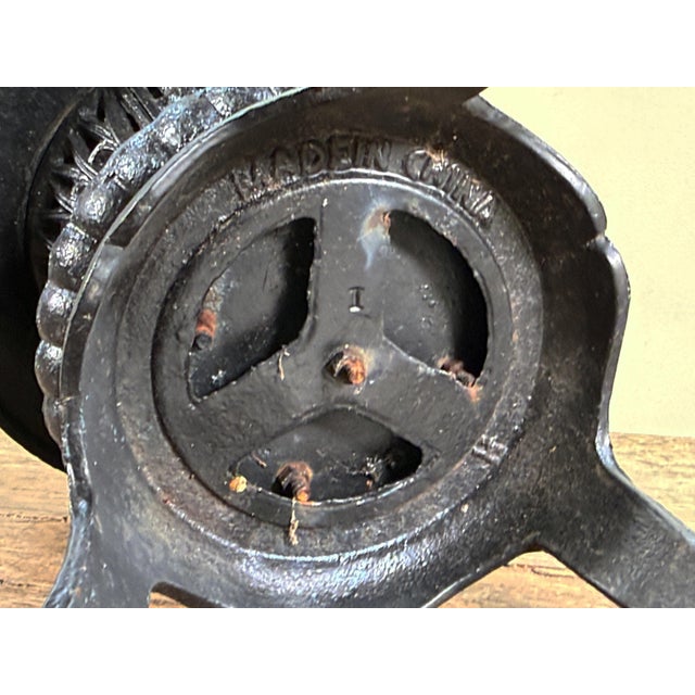 Chinese Cast Iron Garden Lantern With Hanging Finial and Iris Relief For Sale - Image 11 of 11