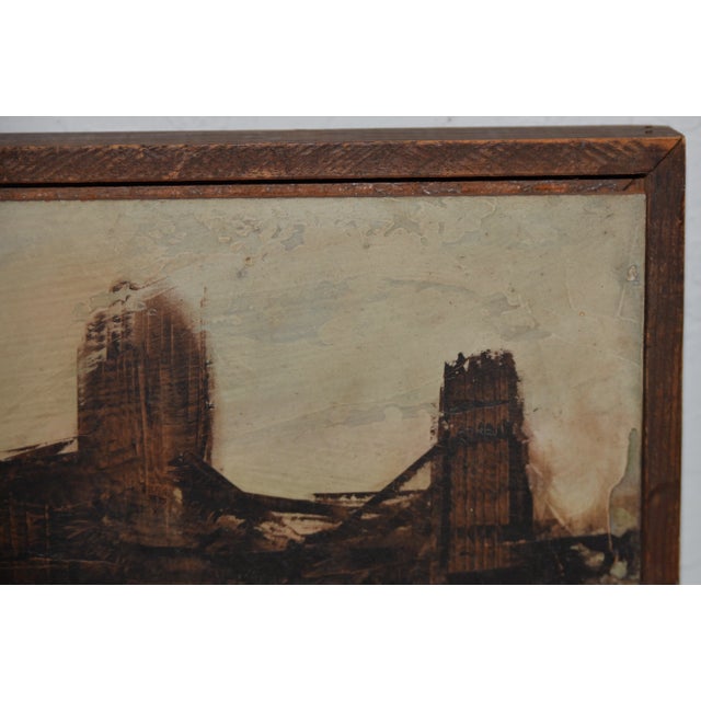 Abstract Cityscape by Beat Era San Francisco Artist George Bertuccelli C.1960s For Sale - Image 4 of 8