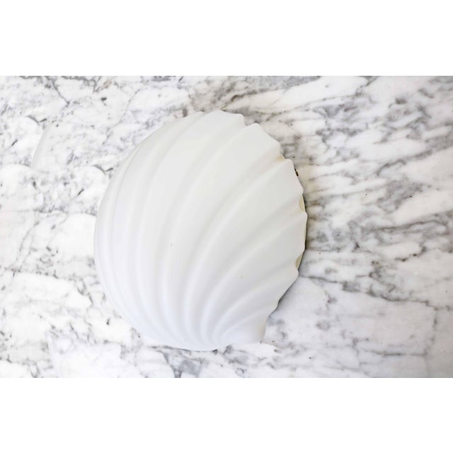 Shell Wall Lamp in Opal Glass from Glashütte Limburg, 1970s For Sale - Image 9 of 11