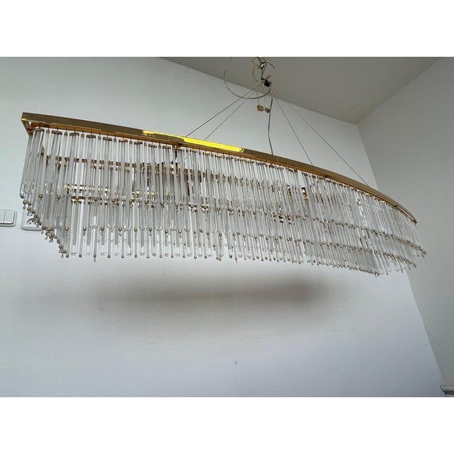 Metal Austrian Glass and Brass Chandelier, 1980s For Sale - Image 7 of 15