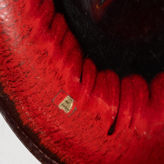 1960s Germany Red Pottery Plate For Sale - Image 12 of 15