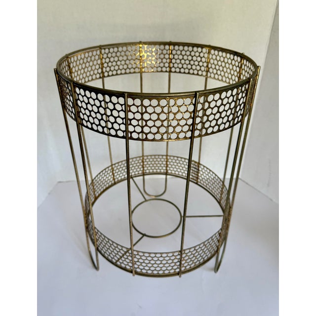 Metal Mid-Century Modern Atomic Metal Wastebasket For Sale - Image 7 of 9