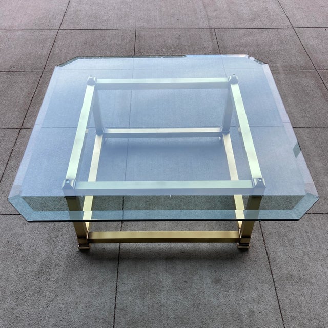 1980s Mastercraft Brass Profile Coffee Table For Sale - Image 5 of 13