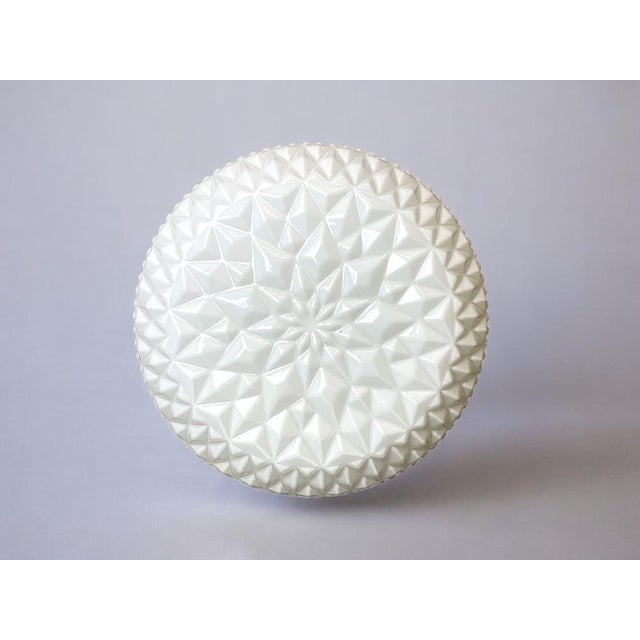 Large Flush Mount Wall in White Glass by Irma Bermudez for Ikea, 1990s For Sale - Image 11 of 11