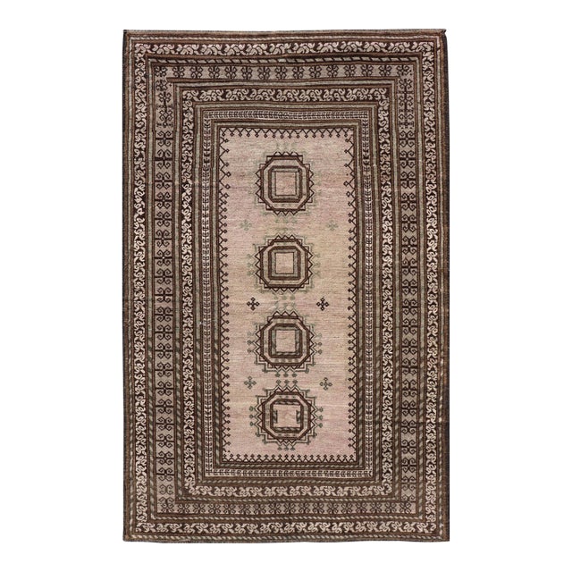 Antique Baluch Tribal Rug With All-Over Geometric Diamond Medallion Design 4'2 X 6'9 For Sale