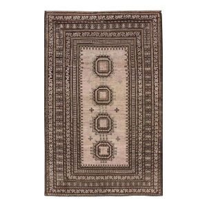 Antique Baluch Tribal Rug With All-Over Geometric Diamond Medallion Design 4'2 X 6'9