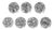 Vintage Plates from the Series Musical Instruments by Piero Fornasetti, Set of 7 For Sale
