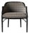 Vintage Black Lacquered Faux Bamboo Barrel-Back Armchair For Sale