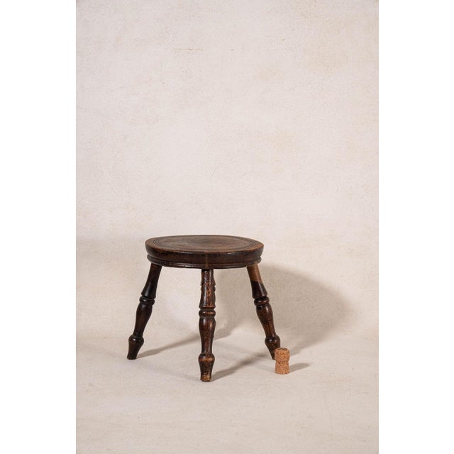 Late 19th Century Antique French Oak Milking Stool For Sale - Image 5 of 5