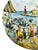 1980s Vintage Brunelli Designs Made in Italy Folk Art Market Scene Ceramic Salad Plates - Set of 6 For Sale - Image 11 of 18