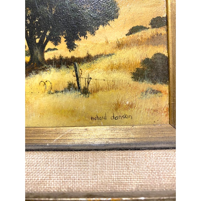 Mid 20th Century Richard Danskin Original Oil Painting Horse Farm Barn Rustic Landscape Carmel California For Sale In San Francisco - Image 6 of 12