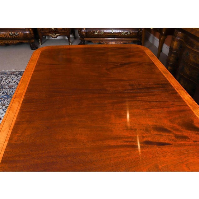 Brown Vintage Regency Revival Dining Table and Chairs by William Tillman, 1980s, Set of 11 For Sale - Image 8 of 18