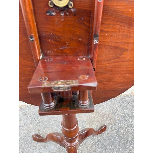 Antique Georgian Queen Anne Style Bird Cage Tilt Top Side Table For Sale - Image 14 of 16