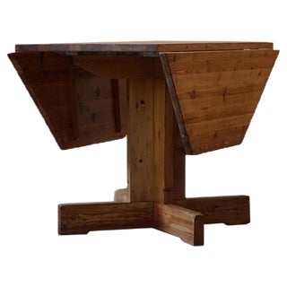 Mid-Century Swedish Asymmetrical Folding Flip Table in Pine, 1950s For Sale