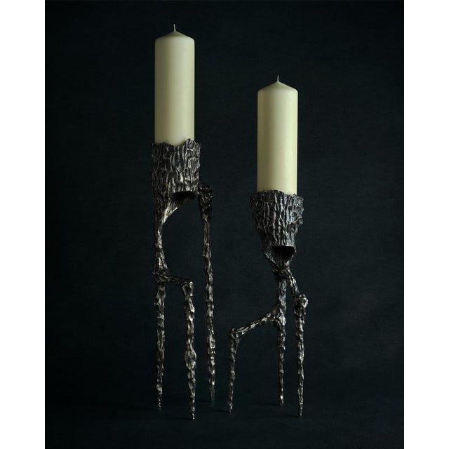 Omnia Vanitas Vanité 33 Candelabra in Patinated Cast Bronze by William Guillon For Sale - Image 6 of 14
