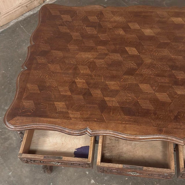 Antique Country French Liégeoise White Oak Writing Desk For Sale - Image 17 of 18