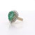 5.75 Carat Pear Cut Colombian Emerald Diamond Halo 18k Gold Emerald Ring For Sale In Miami - Image 6 of 11