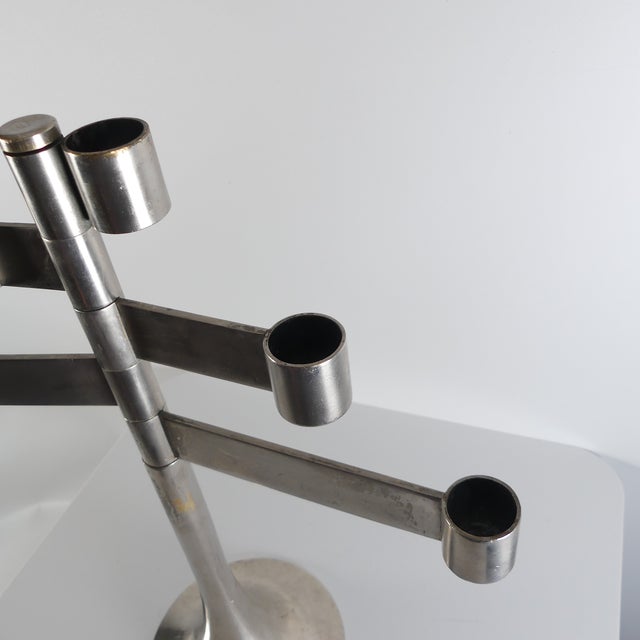 Silver Steel Candleholder by Georges Bourgeois for Habitat, 1970s For Sale - Image 8 of 14