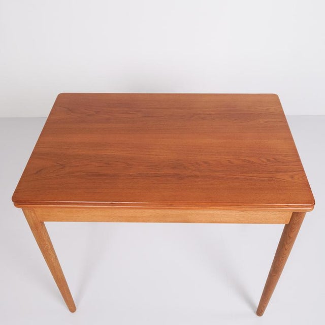 Teak and Oak Dining Table with Built-in Storage by Hans J. Wegner, 1960s For Sale - Image 9 of 13