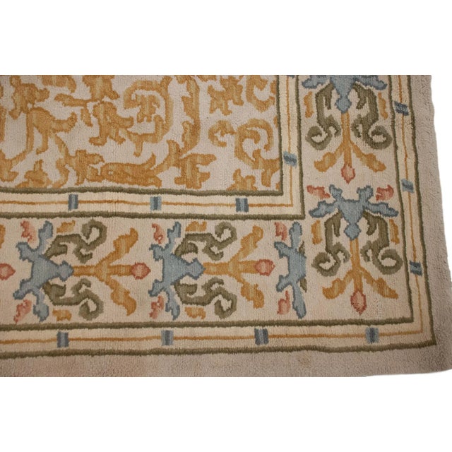 Rococo Vintage Spanish Arts and Crafts Design Rug - 9'2" X 11'9" For Sale - Image 3 of 7