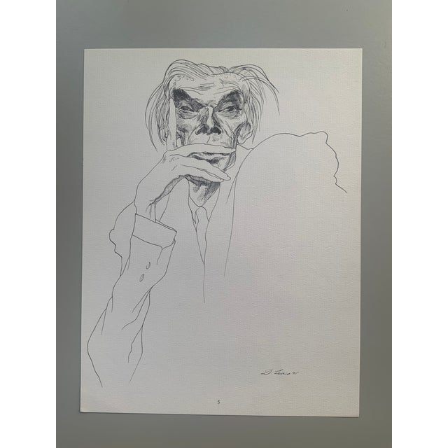 Cream 1977 Print Portfolio of Caricatures of Writers & Musicians by David Levine - Set of 14 For Sale - Image 8 of 18