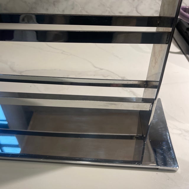 Late 20th Century Heavy Chrome Jewelry Stand / Sculptural Metal Organizer | Modern Vertical Display, Late 20th Century For Sale - Image 5 of 8