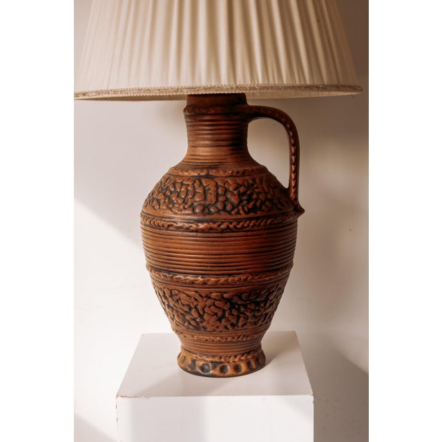 Brown Vintage Ceramic Vase Lamp, West Germany, 1970s For Sale - Image 8 of 13