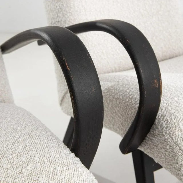 1950s Czech White Upholstered Armchairs, a Pair For Sale - Image 11 of 13