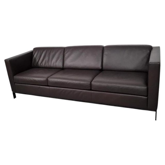 Foster 500 Three-Seater Sofa Upholstered in Chocolate Leather by Norman Foster for Walter Knoll For Sale - Image 4 of 7
