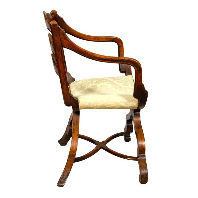 Mid 19th Century European Walnut Gondola Chairs - A Pair For Sale - Image 5 of 13
