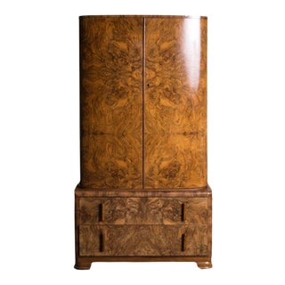 Art Deco Burlwood Wardrobe For Sale