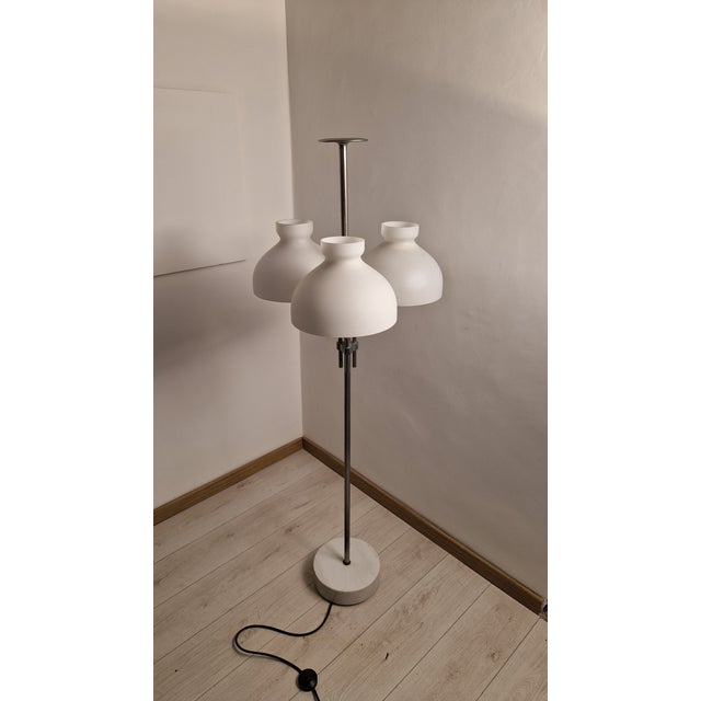 Arenzano Tre Fiamme Floor Lamp in Brass, Opaline Glass and Marble by Ignazio Gardella for Azucena, 1970s For Sale - Image 17 of 18