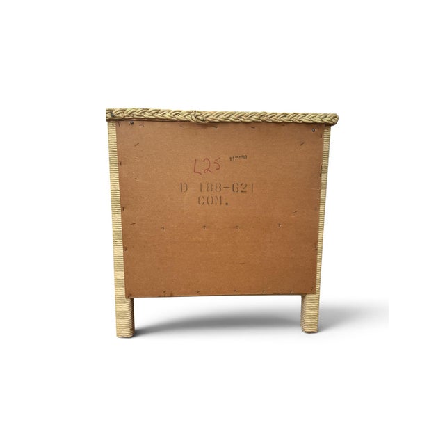 Henry Link Vintage 1980s Henry Link Wicker Two-Drawer Nightstand With Glass Top For Sale - Image 4 of 6