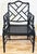 Chinoiserie Vintage Black Faux Bamboo Chippendale Style Arm Chair For Sale - Image 3 of 10