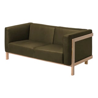 Two-Seater Sofa in Ash and Bosco Leather by Julien Renault For Sale
