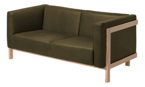 Two-Seater Sofa in Ash and Bosco Leather by Julien Renault