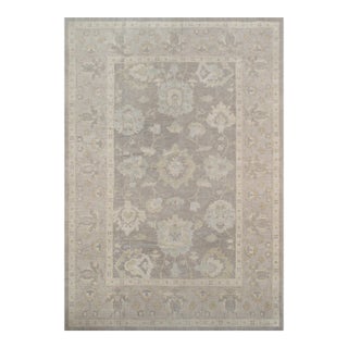 Pasargad Home Oushak Grey Wool Area Rug- 6' 9" X 9' 7" For Sale