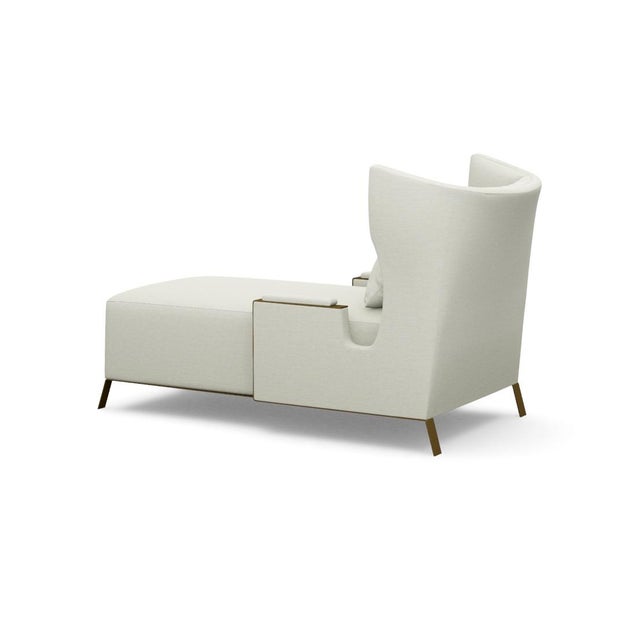 Mid Century Style Wingback Chaise For Sale - Image 4 of 7