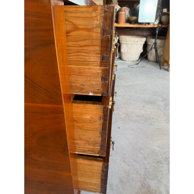 Late 19th Century 19th Century German Biedermeier-Style Burr & Flamed Elm Chest of Drawers For Sale - Image 5 of 12