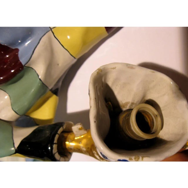 Ceramic 1950s San Polo Ceramic "Pantalone and Arlecchino" Sconces - a Pair For Sale - Image 7 of 9