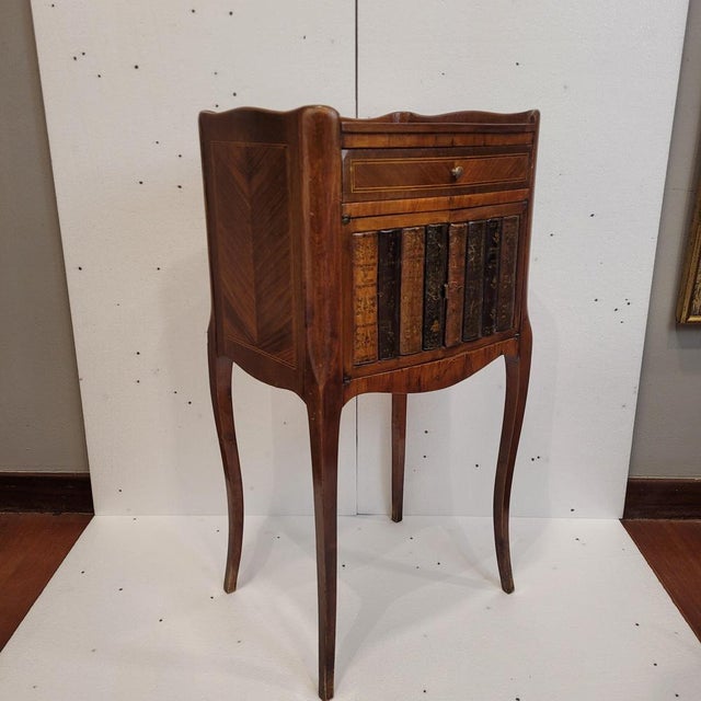 Wood 19th Century Napoleon III Trompe Loeil Book Side Table in Wood and Inlaid, France, 1890s For Sale - Image 7 of 18