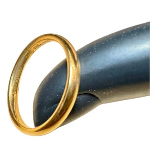 18 Karat Yellow Gold Half Round Classic Wedding Band Solid Ring, Briony Raymond For Sale