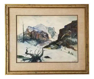 1963 Calif Artist Antonio Estrada Watercolor Landscape Painting