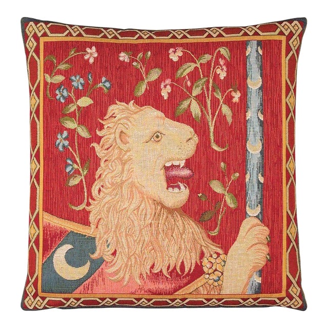 Lion-Le Gout Tapestry Cushion With Feather Filler - 46x46cm (18"x18") For Sale