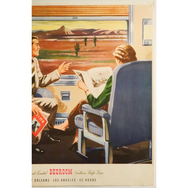 American 1950 American Transport Poster, 'Southern Pacific Lines (Bedroom)', William Haines Hall For Sale - Image 3 of 3
