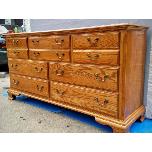 Pennsylvania House Solid Oak Dresser with Mirror | Chairish